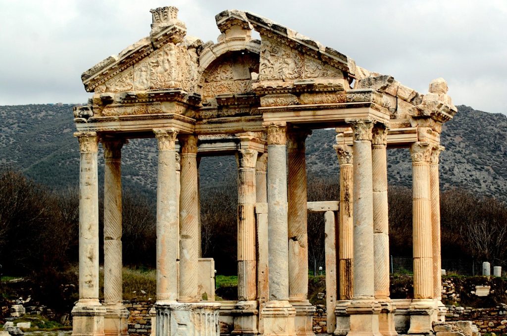 Aphrodisias Ancient City Day Trip from Pamukkale Turkey Aphrodisias ancient city ruins Tetrapylon gate day trip from Pamukkale Turkey