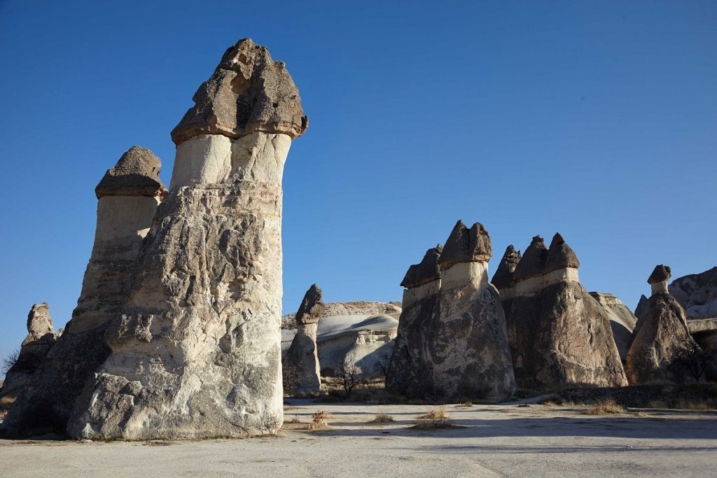 Pasabag Monks Valley with three-capped fairy chimneys, Cappadocia