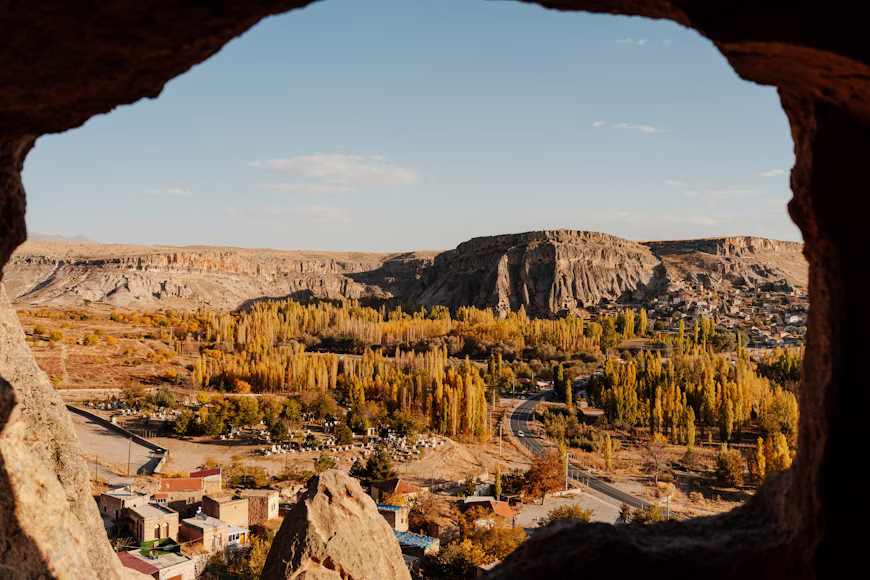 Selime Monastery rock-cut cathedral in southern Cappadocia