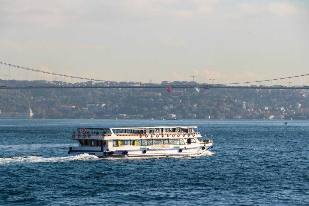 View of the European shoreline from a Bosphorus ferry on Day 2 of the Istanbul 3-day itinerary