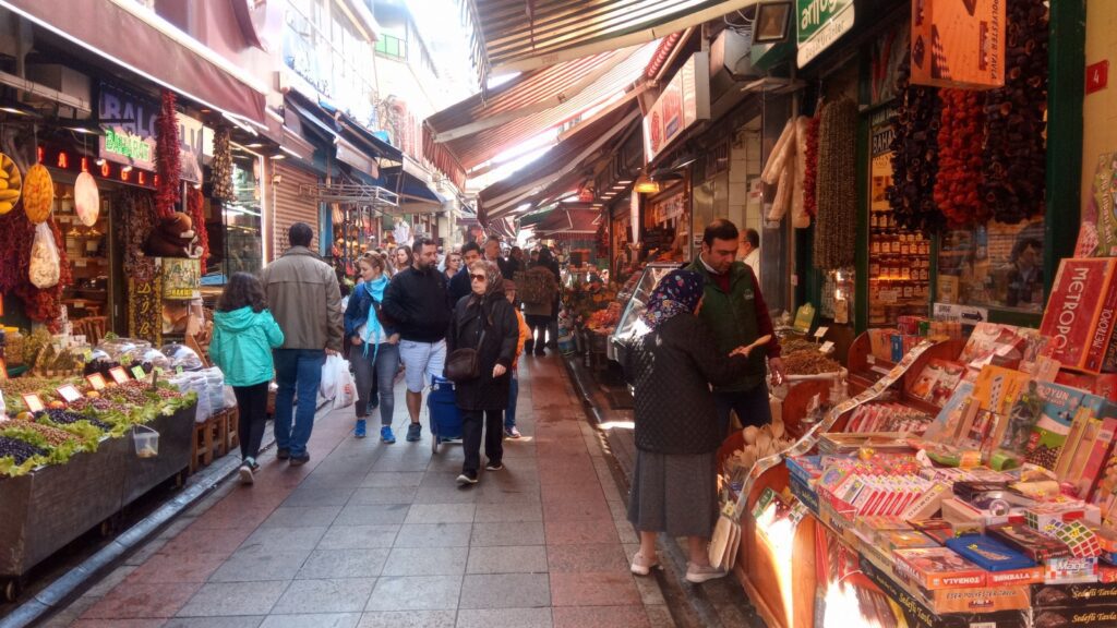 Kadıköy Market on the Asian side of Istanbul with fresh produce and spices